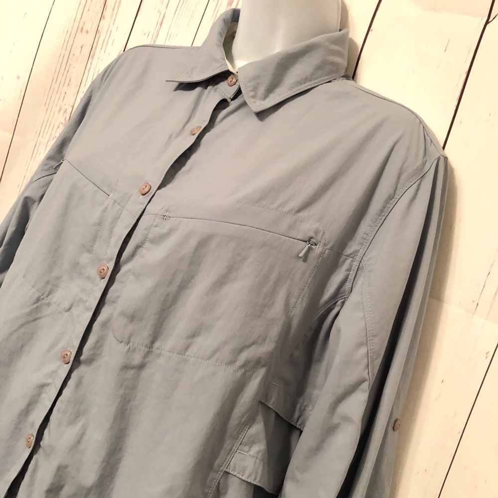 EASTERN MOUNTAIN Sports Blue 100% Nylon Vented Shirt Size XL